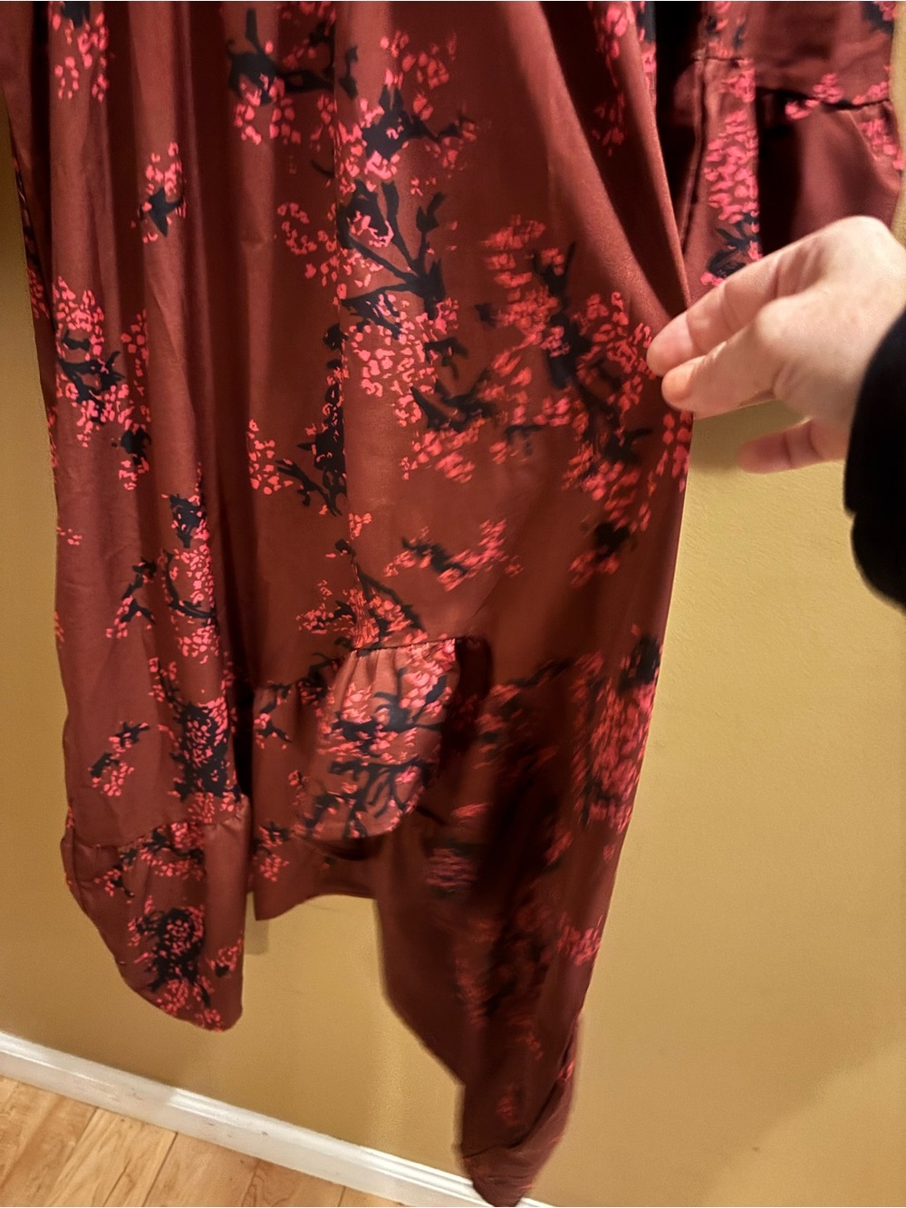 ⭐️⭐️Women's Floral Ruffle Midi Dress - Dusty Mauve - Picture 3 of 4
